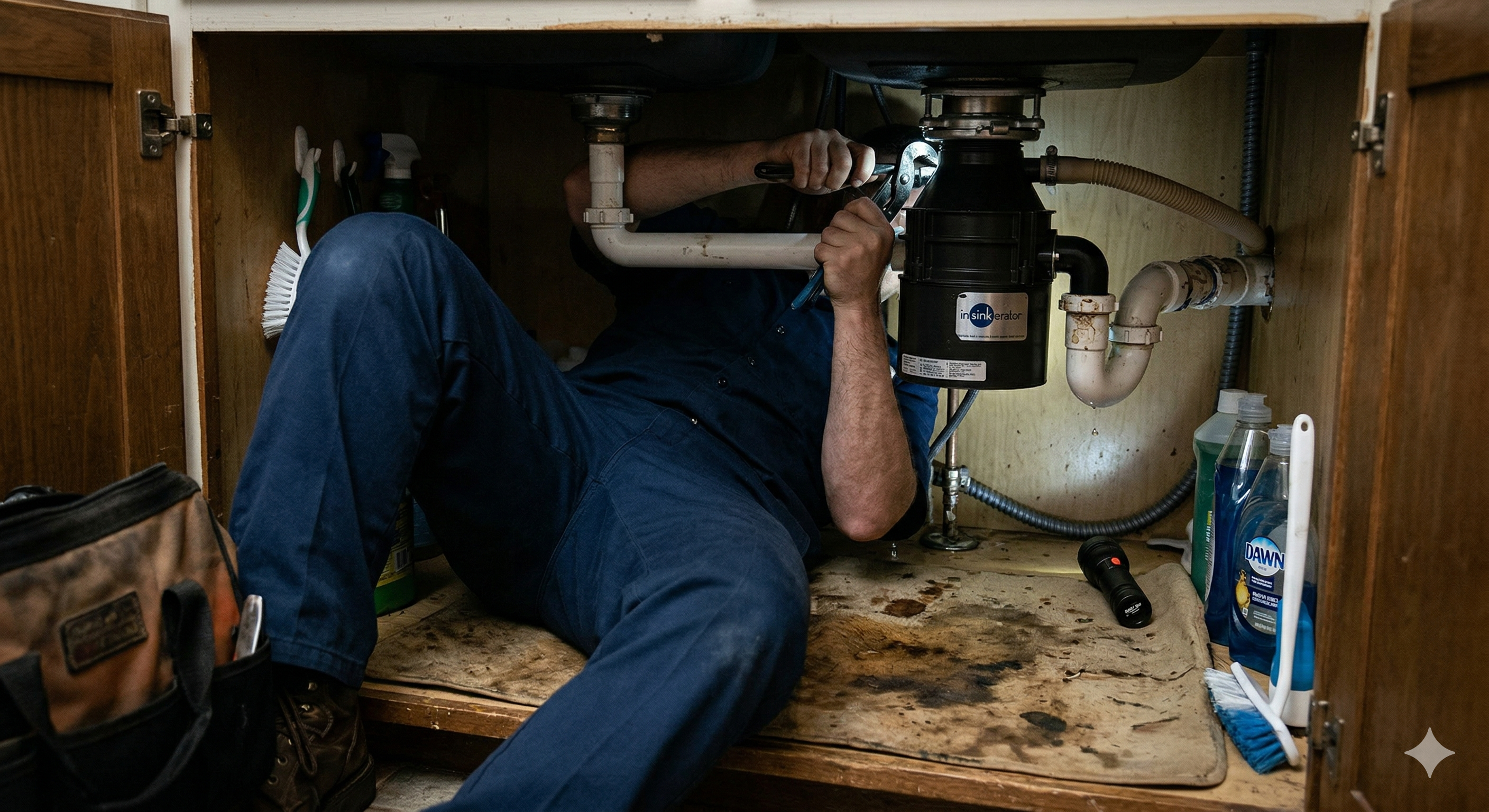 Professional plumber servicing water heater in Redmond